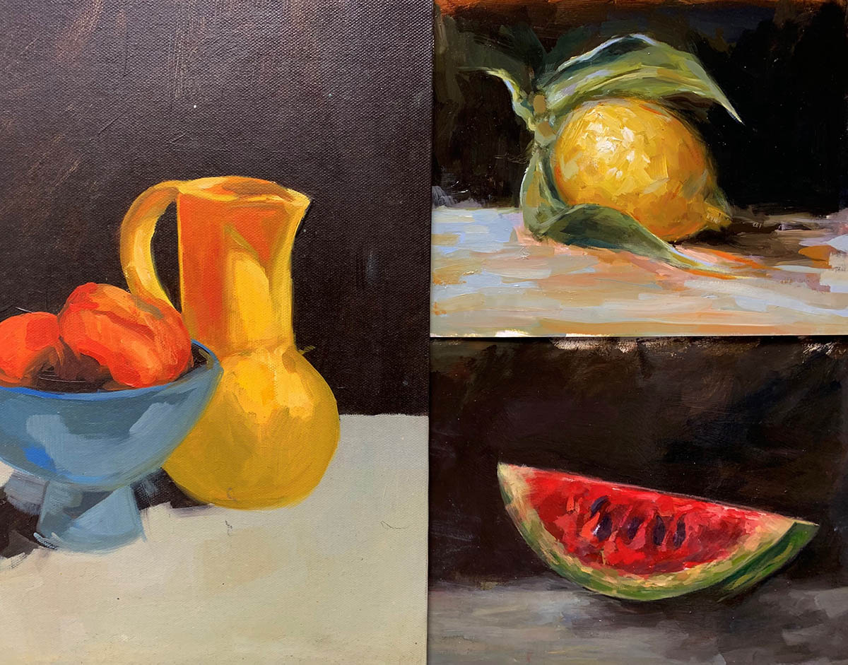still life drawing and painting leah